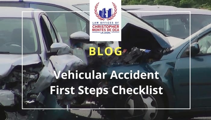 Vehicular accident first steps checklist